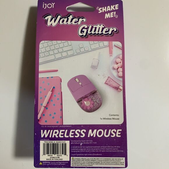 New Water Glitter Sparkles Kawaii Glitter Explosion Camp Wireless Computer Mouse - Picture 4 of 5